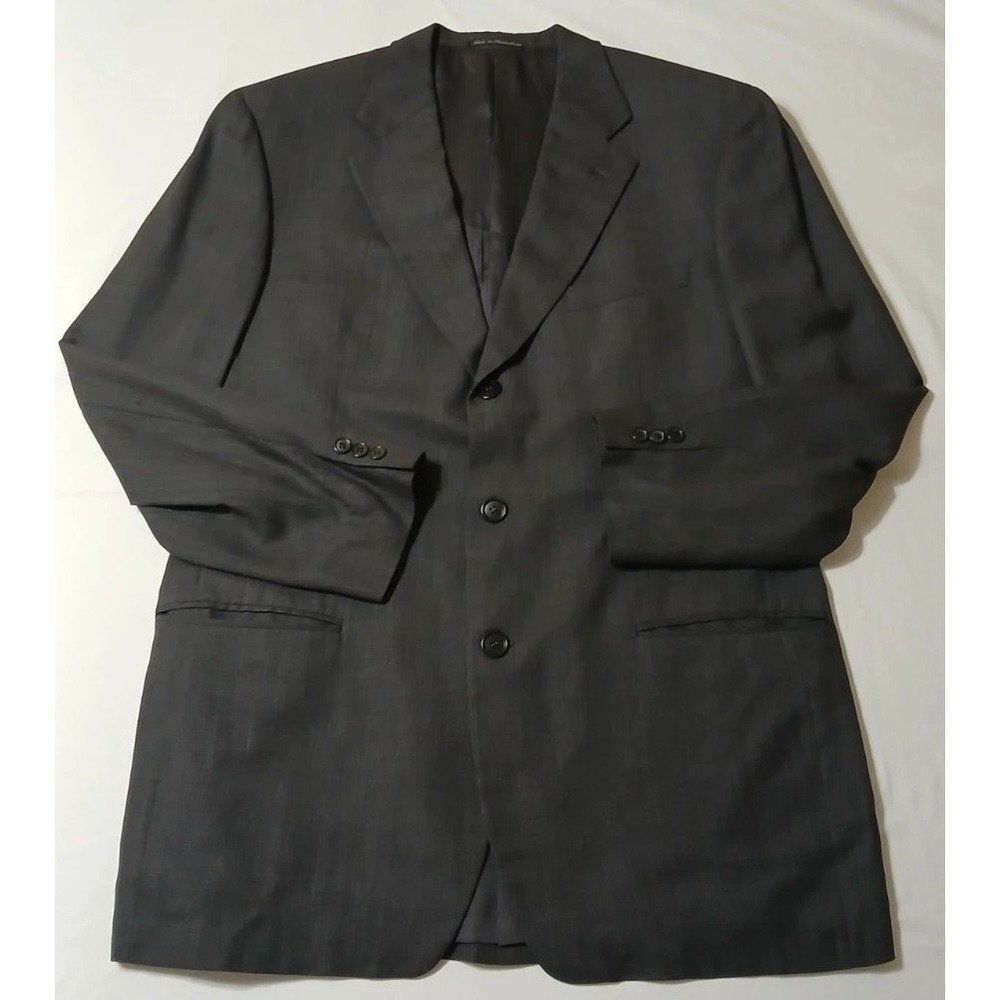 Ermenegildo Zegna Soft Mens Dark Gray 50% Silk 50% Wool Blazer‎ 44L